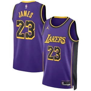 Unique LeBron James Los Angeles Lakers Jordan Brand Unisex Swingman Jersey Statement Edition Purple