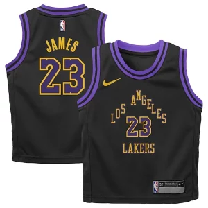Unique LeBron James Los Angeles Lakers Nike Preschool 2023/24 Swingman Replica Jersey City Edition Black