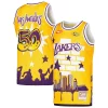 Unique Los Angeles Lakers x Tats Cru Hardwood Classics Fashion Jersey Gold
