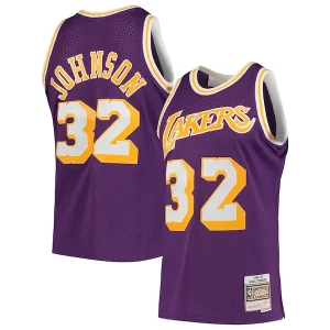 Unique Magic Johnson Los Angeles Lakers 1984/85 Hardwood Classics Swingman Jersey Purple/Gold