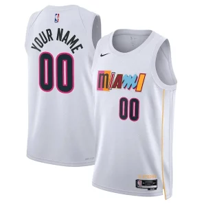 Unique Miami Heat Nike Unisex 2022/23 Swingman Custom Jersey City Edition White