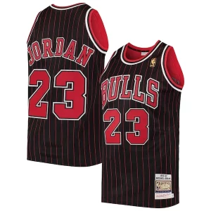 Cool Men's Chicago Bulls Michael Jordan Black 1996/97 Hardwood Classics Authentic Jersey