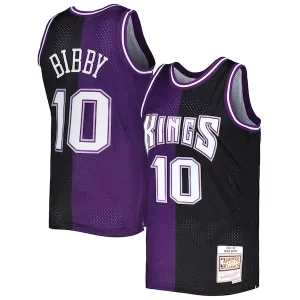 Unique Mike Bibby Sacramento Kings Hardwood Classics 2001/02 Split Swingman Jersey Purple/Black