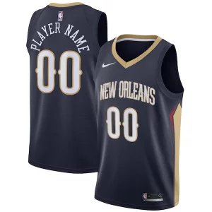 Unique New Orleans Pelicans Nike Swingman Custom Jersey Navy Icon Edition