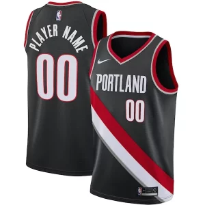 Unique Portland Trail Blazers Nike Swingman Custom Jersey Black Icon Edition