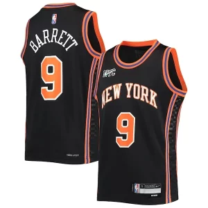Unique RJ Barrett New York Knicks Nike Youth 2021/22 Swingman Jersey City Edition Black
