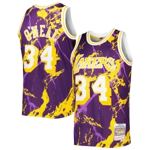 Unique Shaquille O'Neal Los Angeles Lakers 1996/97 Hardwood Classics Marble Swingman Jersey Purple