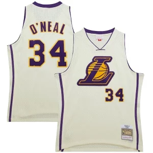 Unique Shaquille O'Neal Los Angeles Lakers Chainstitch Swingman Jersey Cream