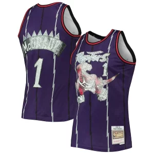 Unique Tracy McGrady Toronto Raptors 1998/99 Hardwood Classics NBA 75th Anniversary Diamond Swingman Jersey Purple